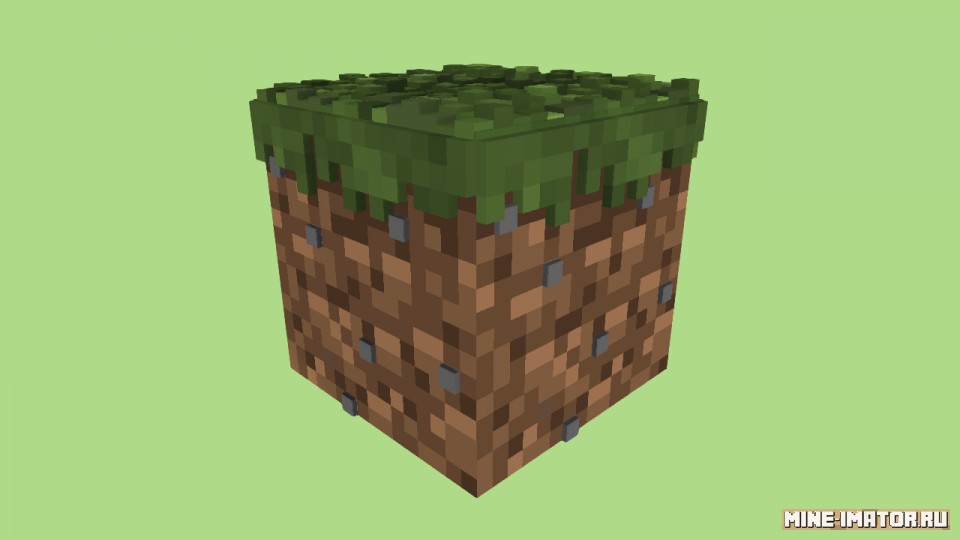 3D блок травы из Minecraft